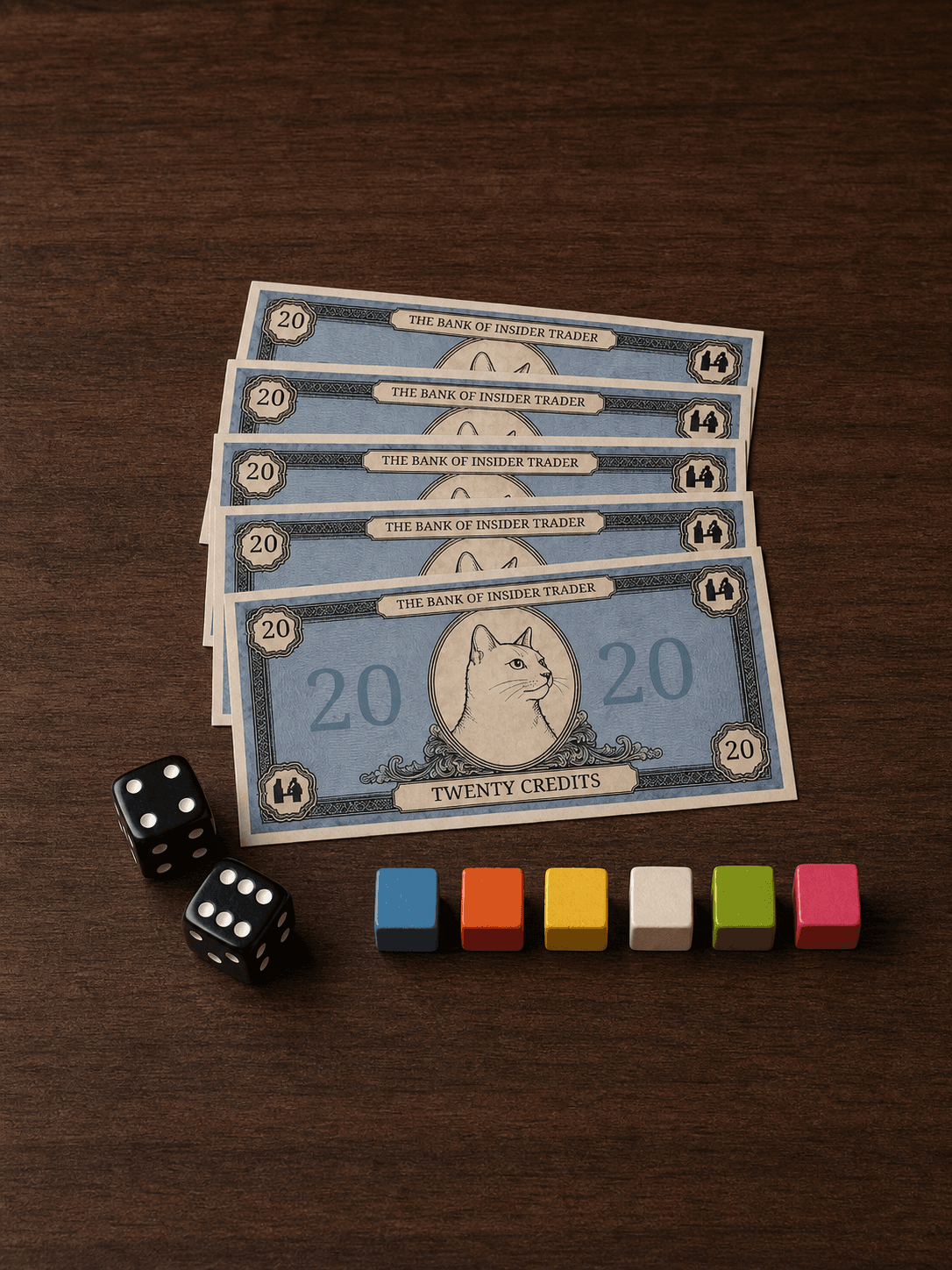 Dice, Currency and Markers
