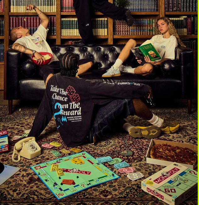 A group playing board games in a lounge